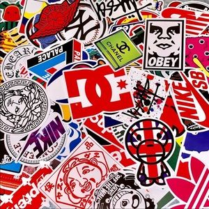 (100 count) Cool Vinyl Skateboard Stickers | Glossy